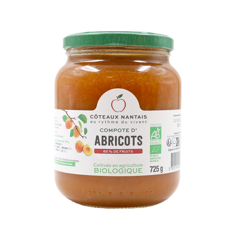 Compote abricot sucre fairtrade 725g