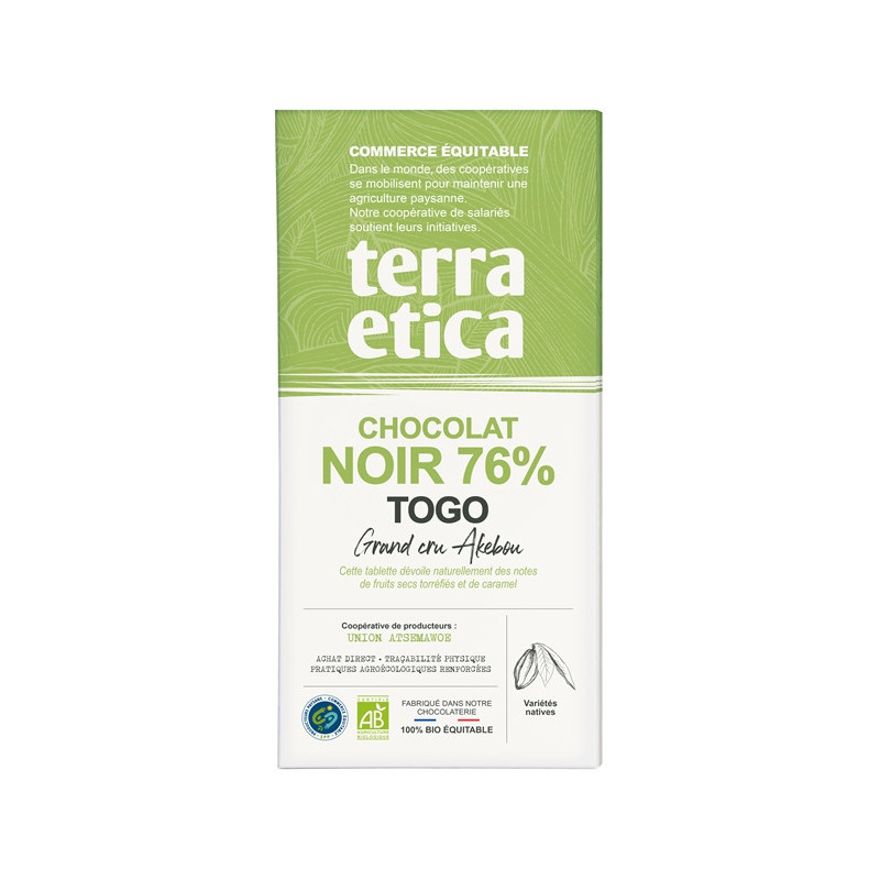 Tablette chocolat noir Togo 76% 100g