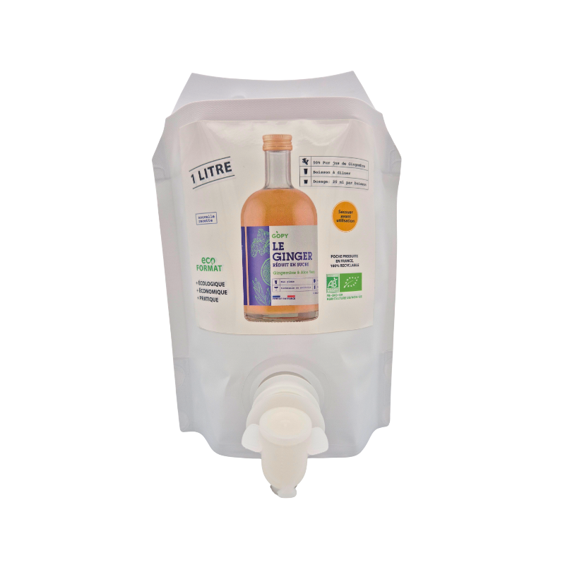 Gingembre, Ginger aloe vera, réduit en sucre, pouch 1l