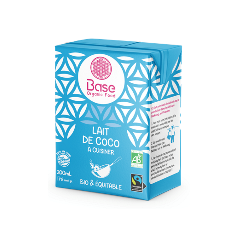 Lait de coco à cuisiner 17% MG tétrapack 200ml