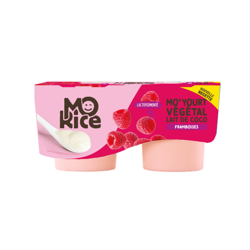 Dessert végétal lait de coco framboise 2x125g