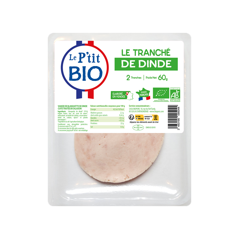 Tranché de dinde x2 60g