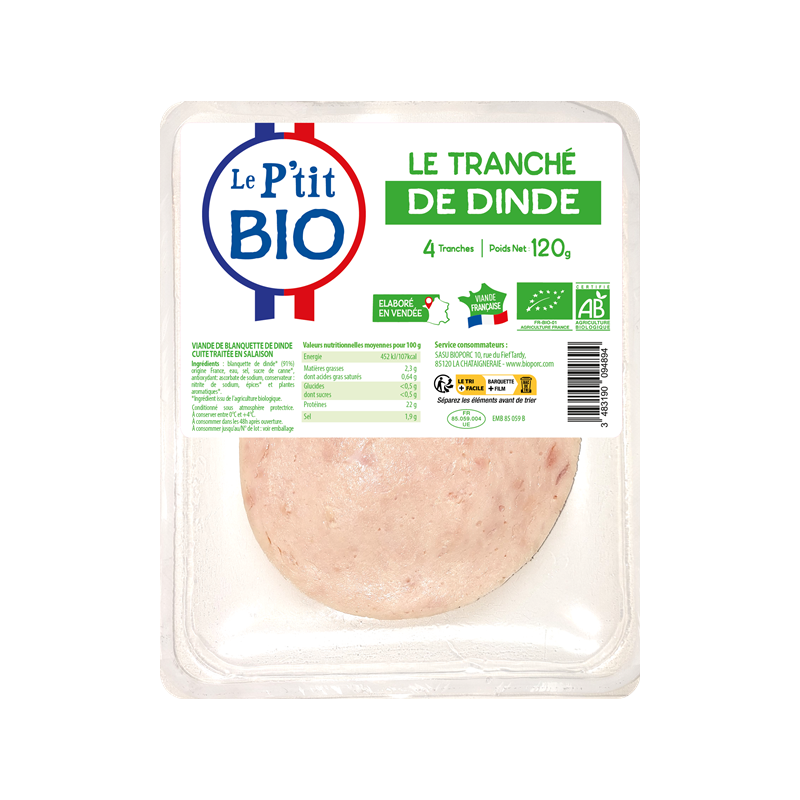 Tranché de dinde x4 120g