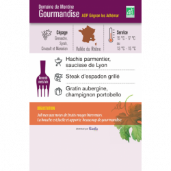 Vin rouge AOP Grignan les Adhémar Domaine de Montine Gourmandise" 75cl"