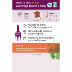 Vin rouge AOP Gaillac  Braucol et Duras" Méthode nature 75cl"