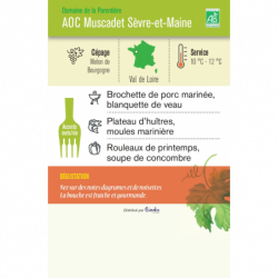 Vin blanc AOC Muscadet Sèvre et Maine Domaine de la Parentière 75cl