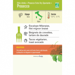 Vin Pétillant Prosecco blanc D.O.C. extra dry spumante 75cl