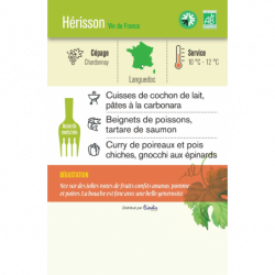 Vin blanc Vin de France Hérisson Chardonnay 75cl