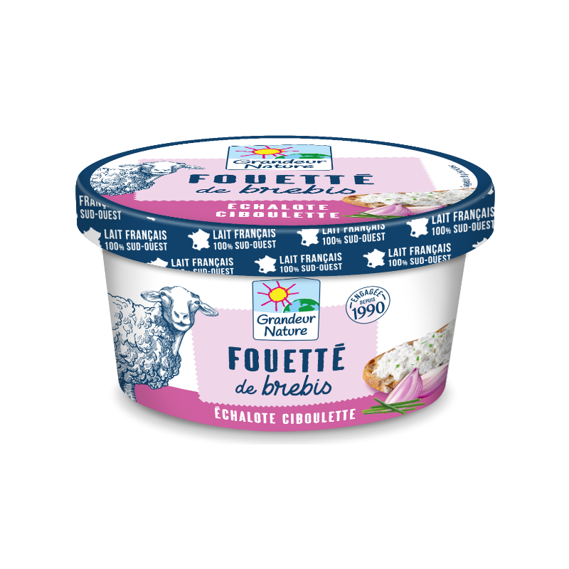 Fromage fouetté au lait de brebis pasteurisé échalotte ciboulette 140g