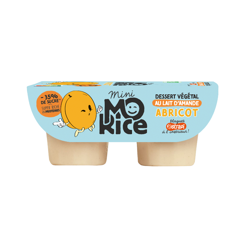 Minimorice, dessert végétal de riz au lait d'amande saveur abricot 2X90g