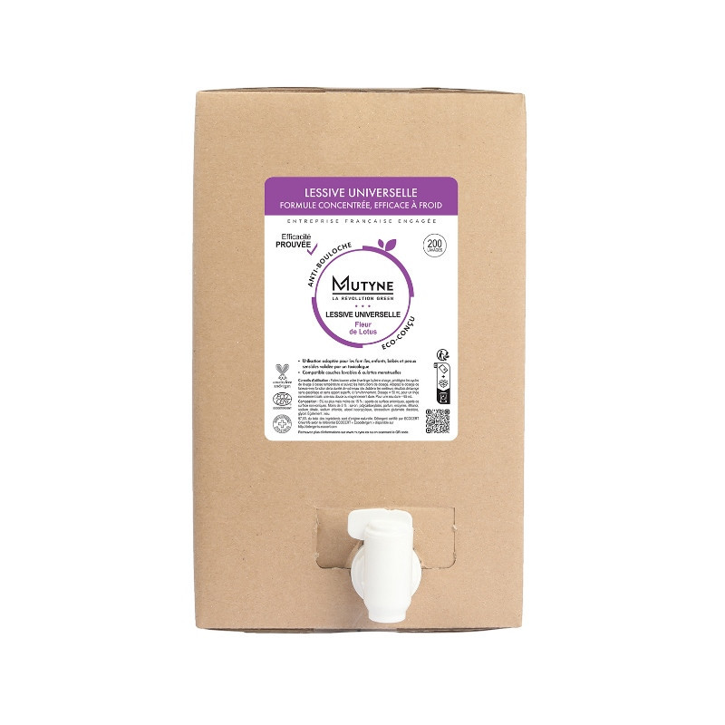 Lessive liquide universelle parfumée fleur de lotus BIB 10l