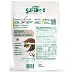 Supermix, poudre instantanée de céréales germées cacao noisette 350g