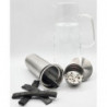 Carafe en verre 1.3l, 4 batons charbon et perles de céramique