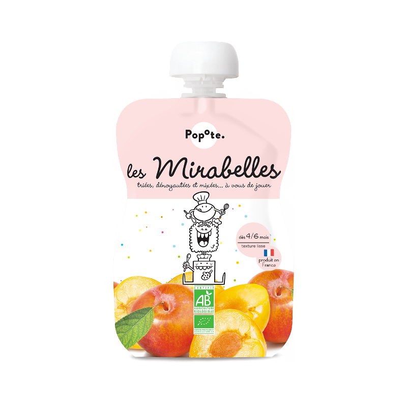Purée de mirabelle en gourde, dès 4/6 mois 120g