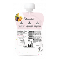 Purée de prune poire en gourde, dès 4/6 mois 120g