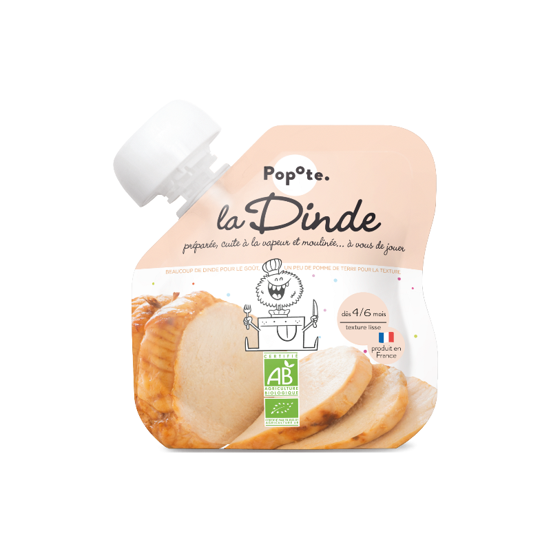 Purée de dinde en gourde, dès 4/6 mois 60g