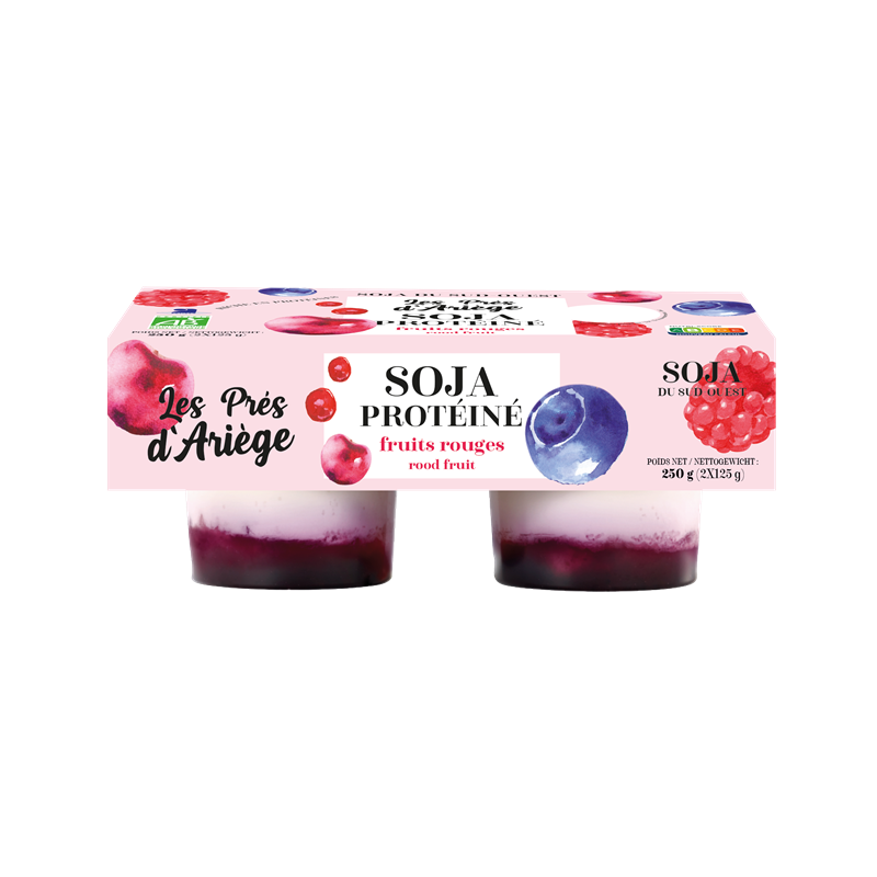 Soja brassé protéiné fruits rouges 2x125g