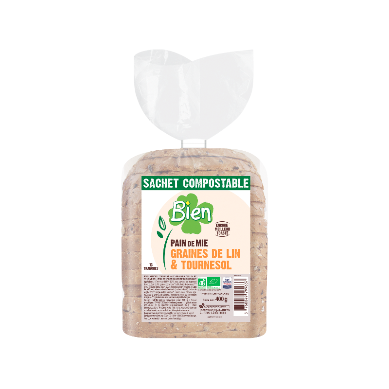 Pain de mie graines de lin et tournesol 400g - DLC mini garantie 5 jours
