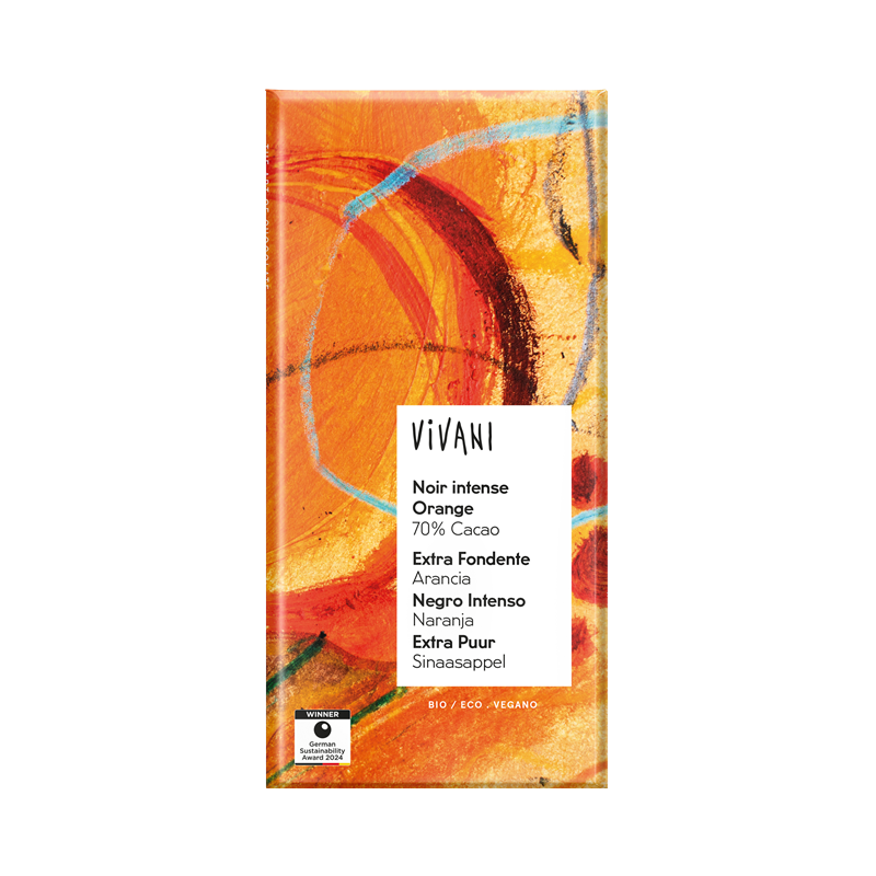 Chocolat noir orange intense 70% cacao 80g