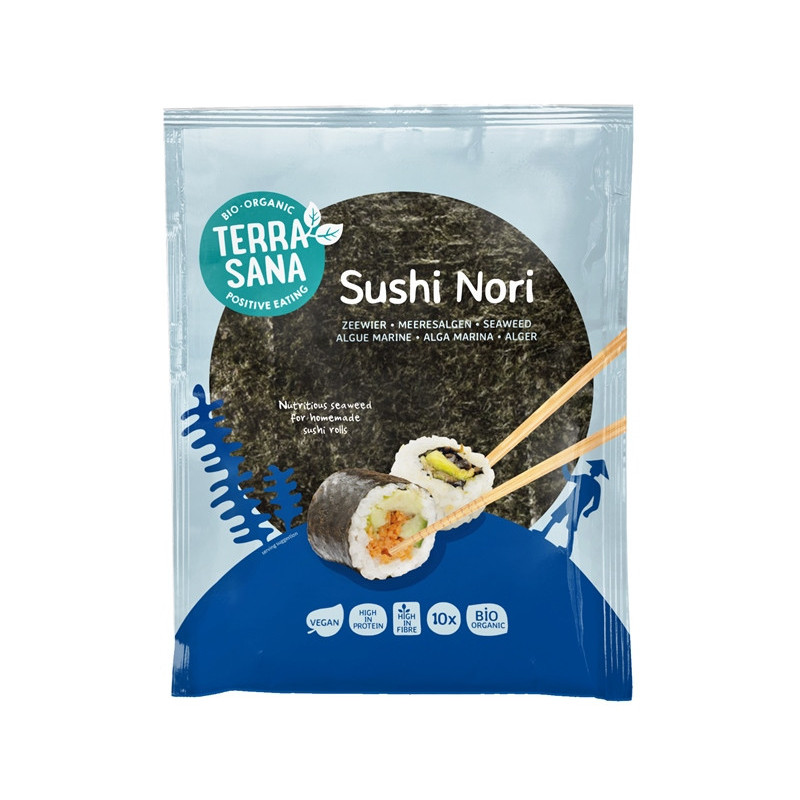 Feuilles de nori grillé pour sushi, 10 feuilles 25g