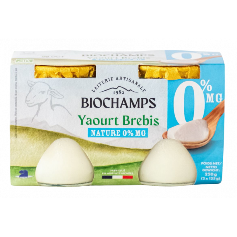 Yaourt brebis 0% MG 2x125g (pot verre)