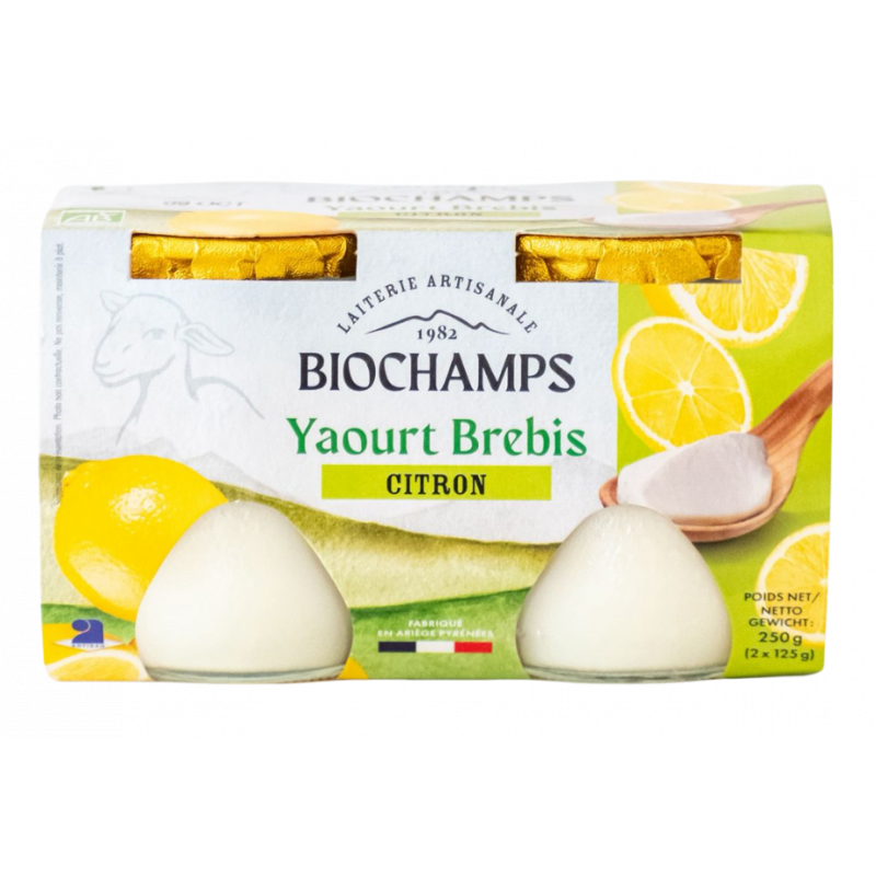 Yaourt brebis citron 2x125g (pot verre)