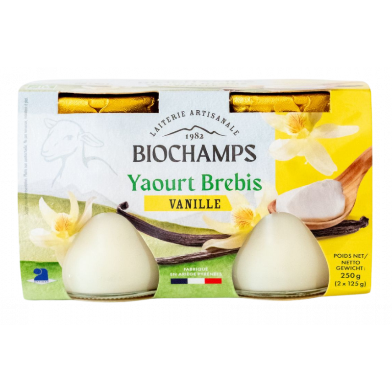 Yaourt brebis vanille 2x125g (pot verre)