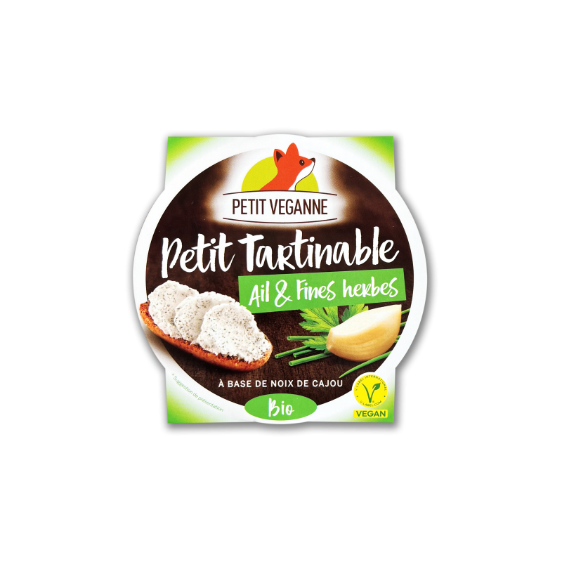 Petit tartinable ail&fines herbes, spécialité végétale à base de noix de cajou