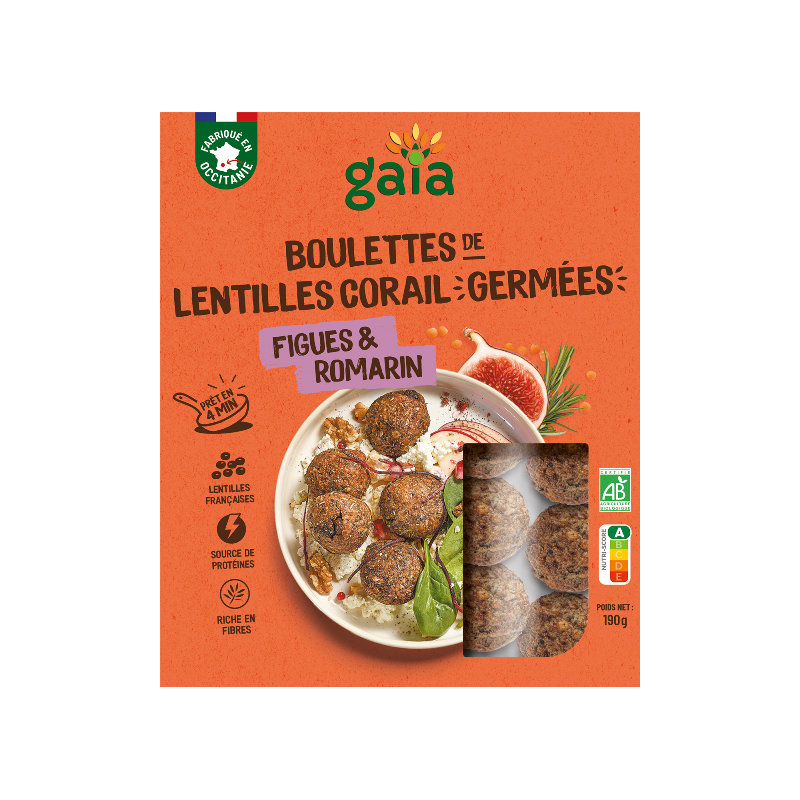 Boulettes de lentilles corail germées, figues romarin 190g