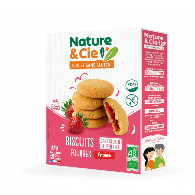 Biscuit fourré fraise végan 135g