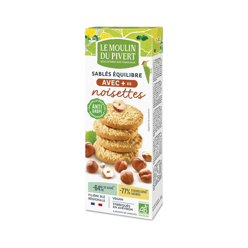 Sablé équilibre noisettes 150g, végan