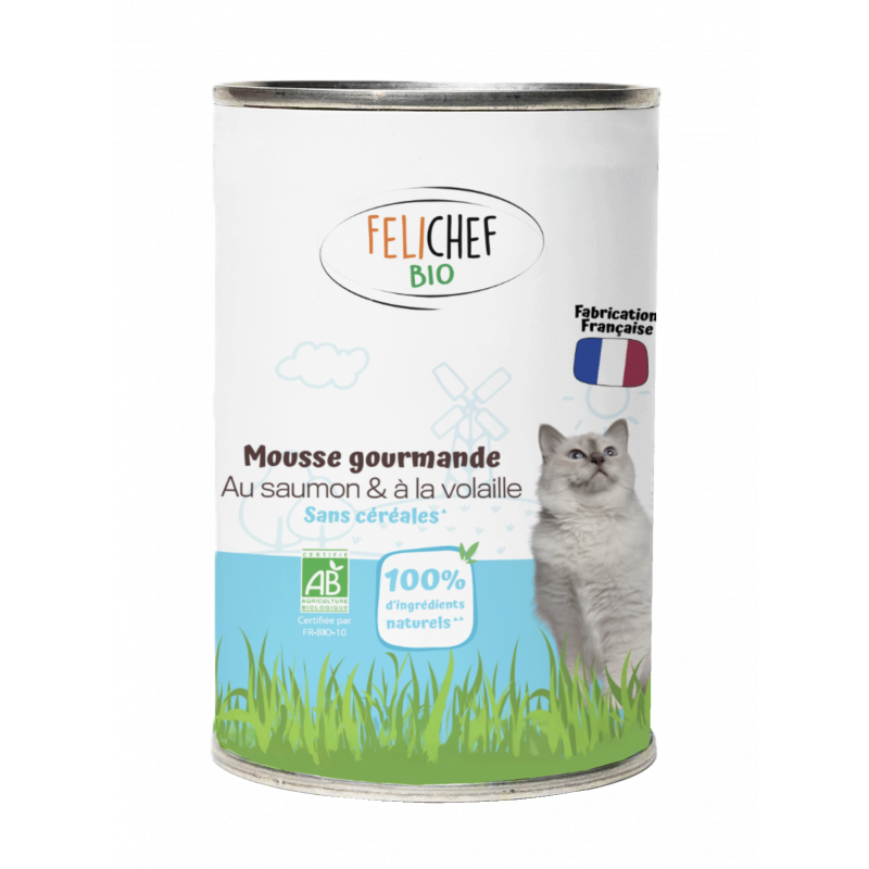 Mousse gourmande chat saumon 400g