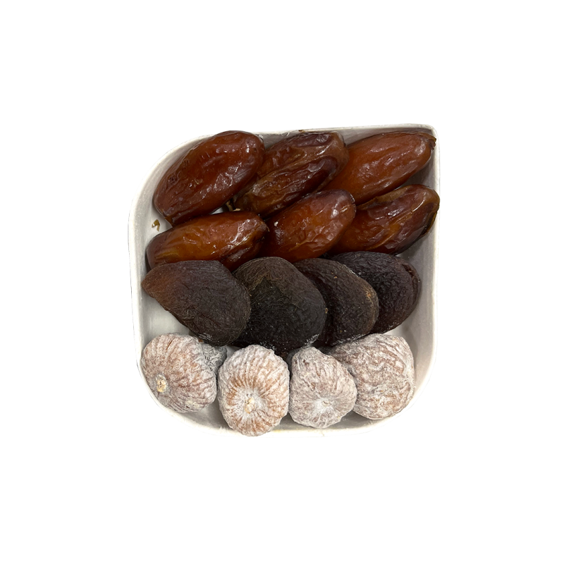 Dattes Deglet Nour, abricots secs, mini-figues séchées 120g