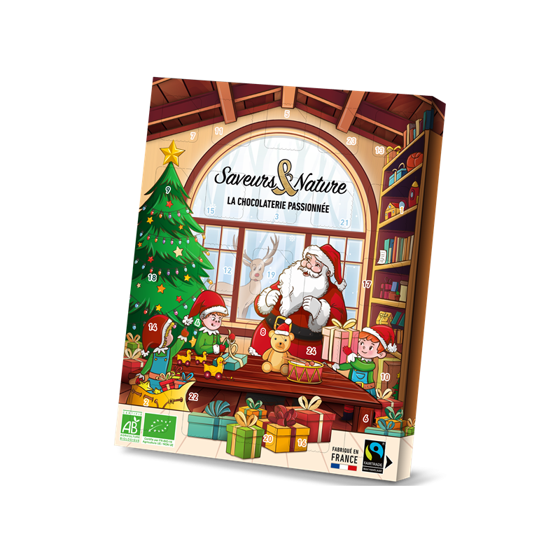 Calendrier de l'avent chocolat lait et blanc 110g