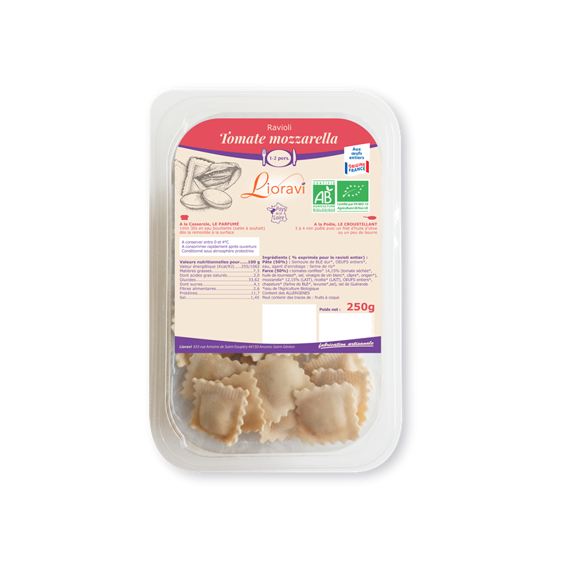 Ravioli tomate mozarella frais 250g