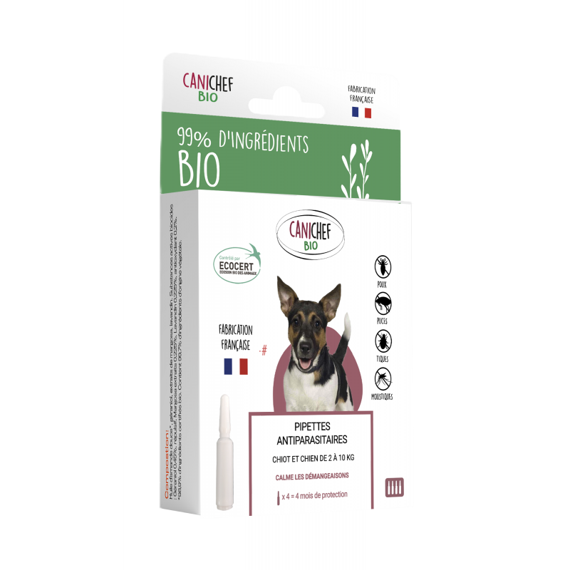 Pipette antiparasitaire petit chien (2 à 10kg) x4