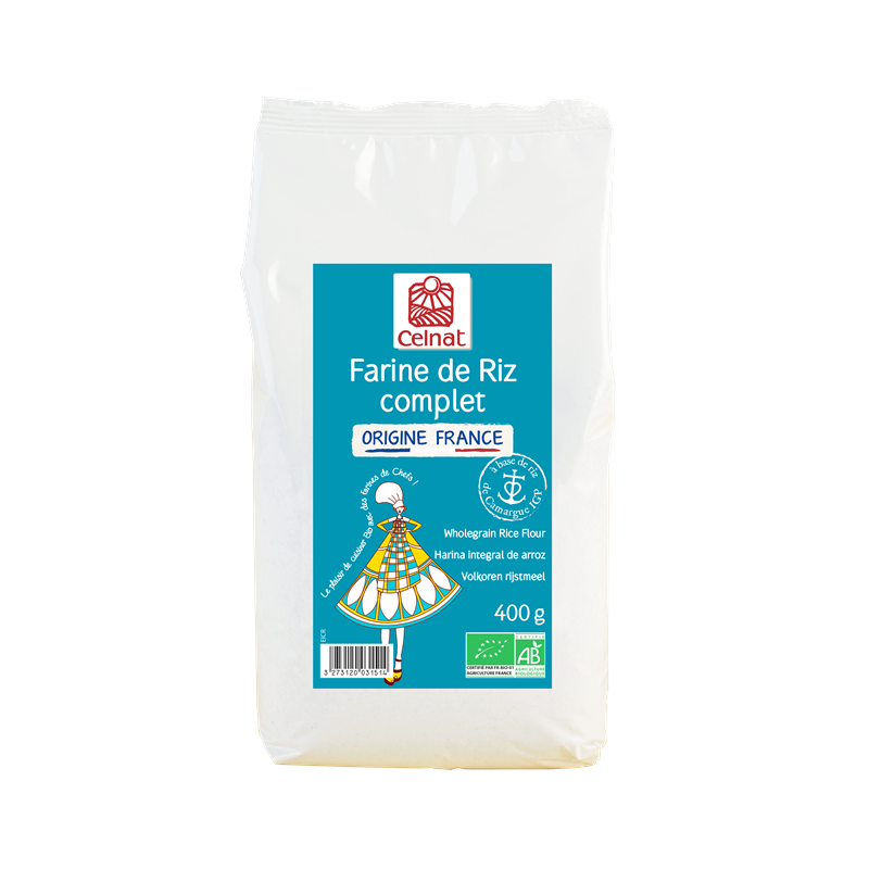 Farine de riz complet à base de riz de Camargue IGP, France 400g