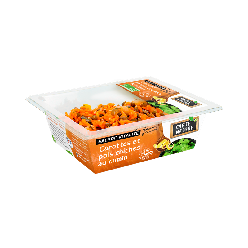 Salade vitalité: carottes, pois chiches et cumin 160g
