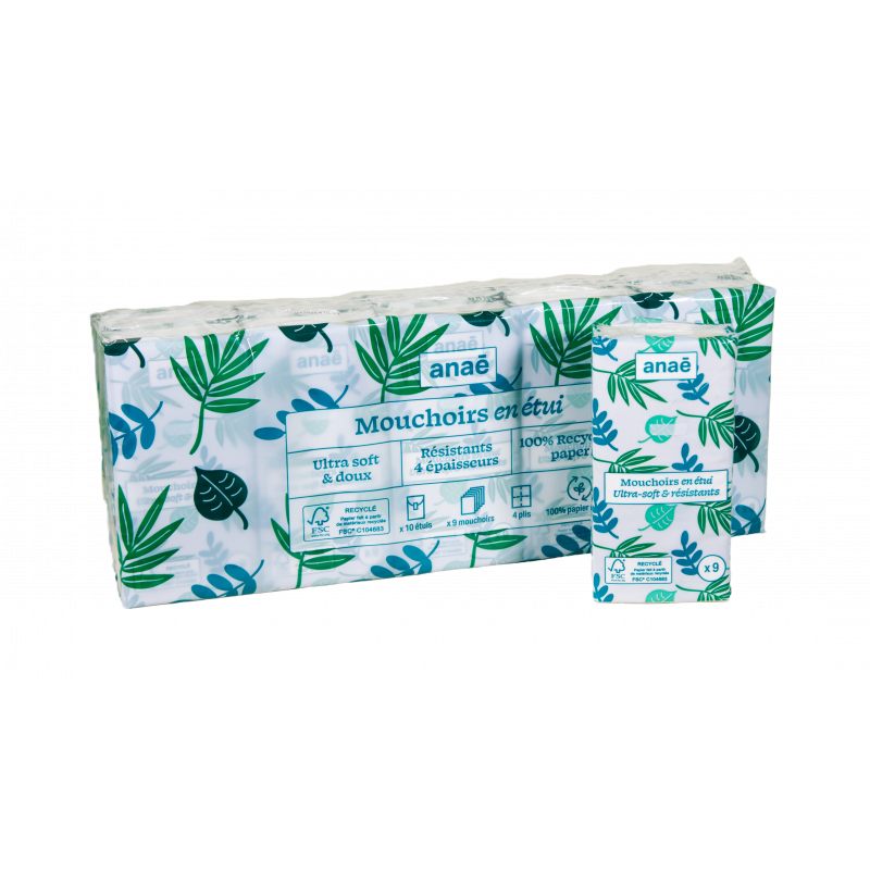 Etui de mouchoirs fibres recyclées x10