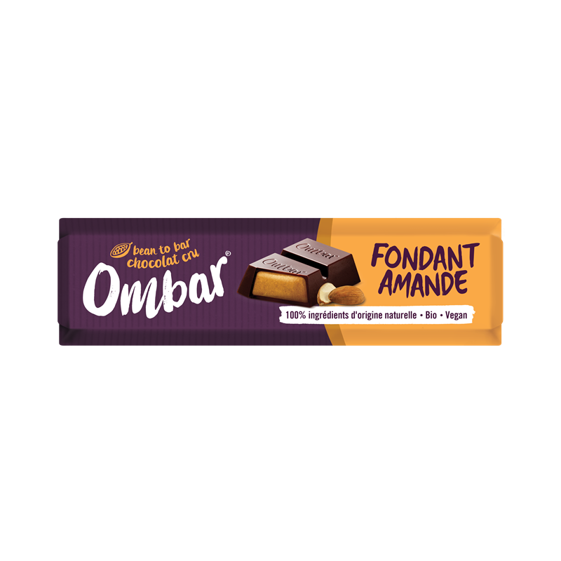 Barre de chocolat fondant amande en présentoir 42g