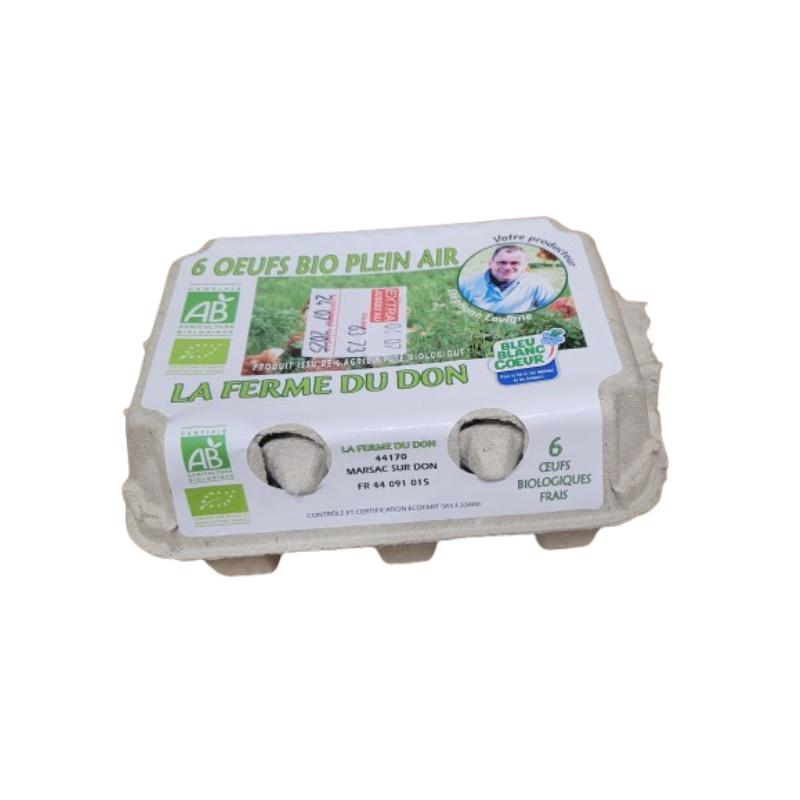 Oeufs frais moyen à gros 53 à 73 (boîte de 6), Bleu Blanc Coeur, direct product