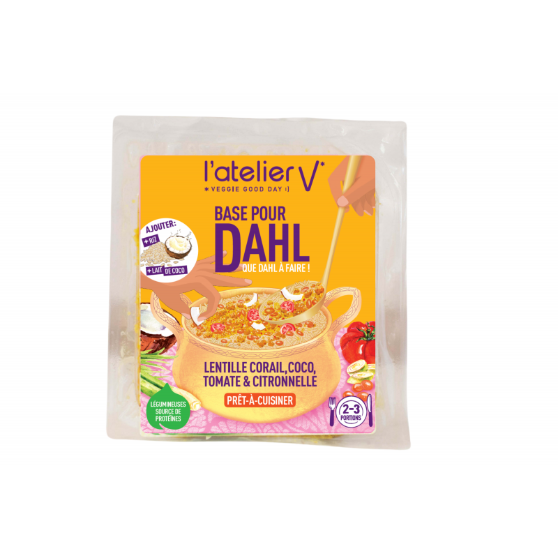 Préparation à base de lentille corail, pois chiche, noix de coco, tomate 200g