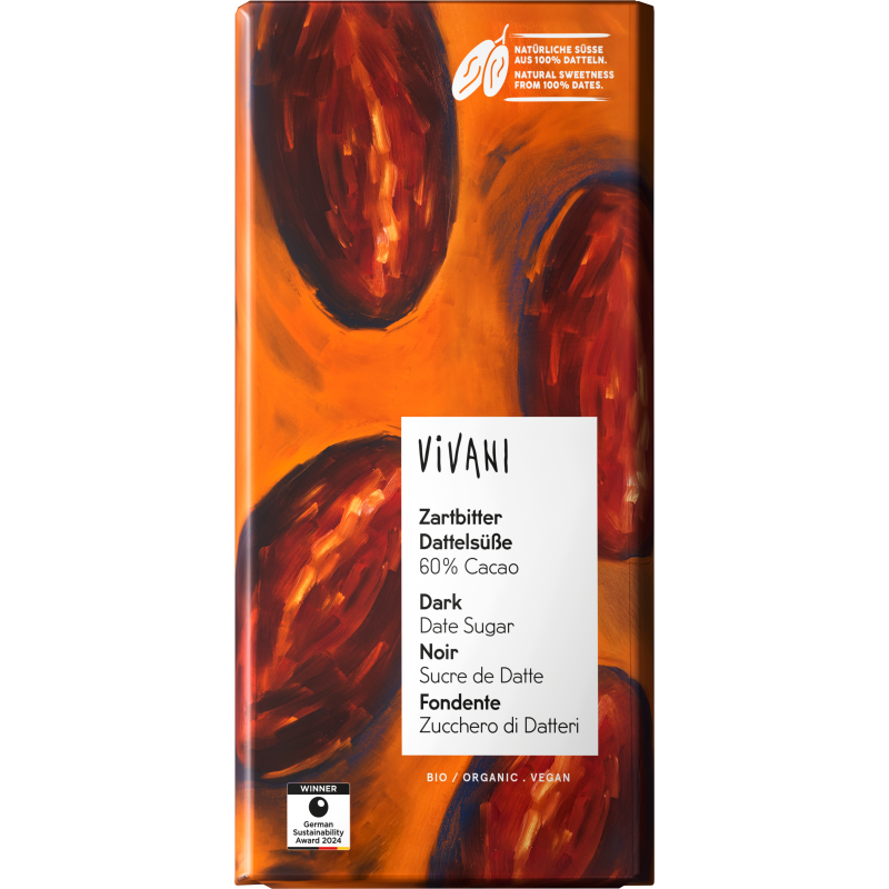 Chocolat noir 60% au sucre de dattes 80g