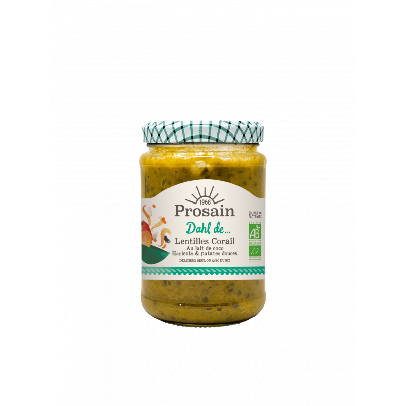Dahl de lentilles corail au lait de coco, haricots et patate douce 360g