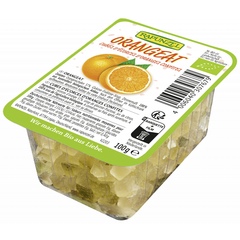 Cubes d'écorces d'orange confite en barquette 100g