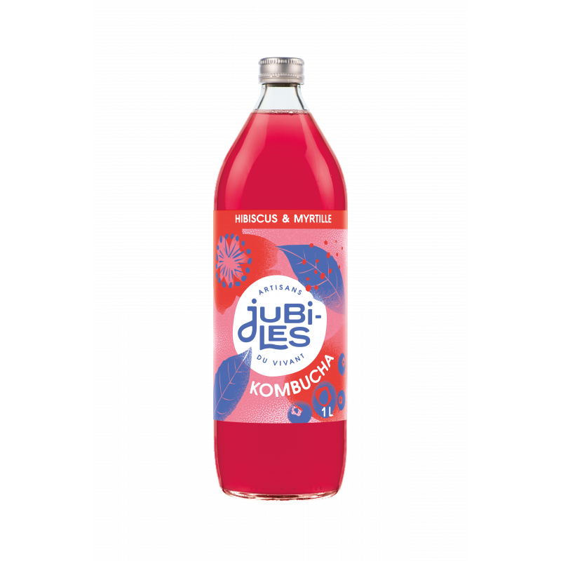 Kombucha hibiscus myrtille 1l