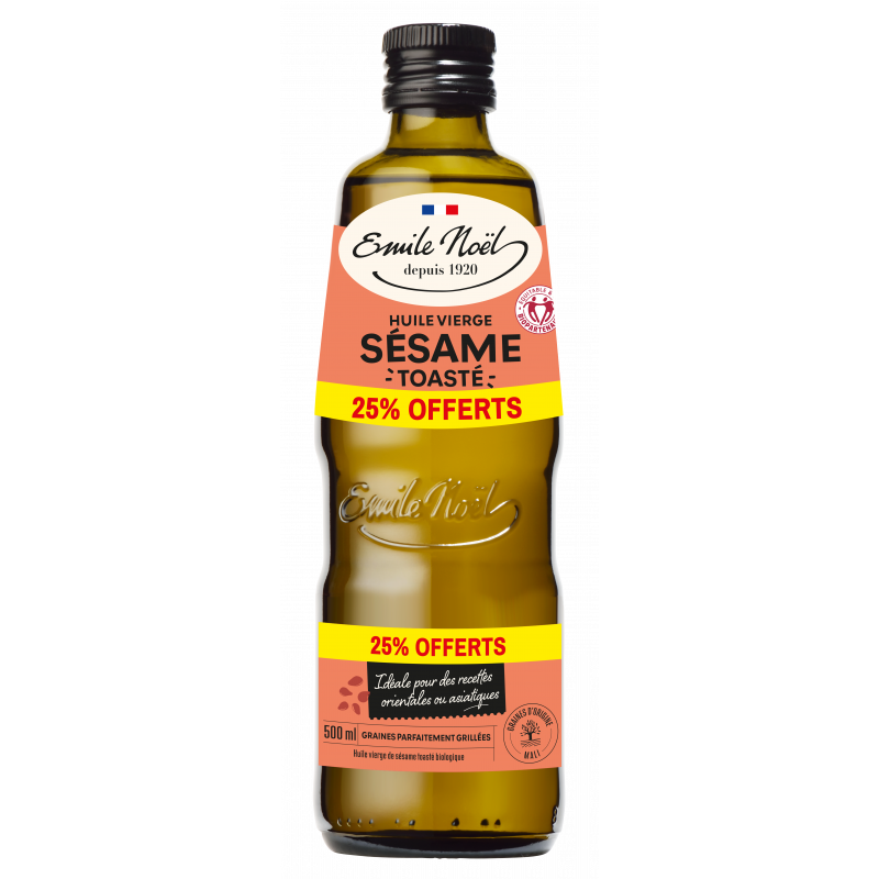 Huile de sésame toastée 500ml + 25% offert
