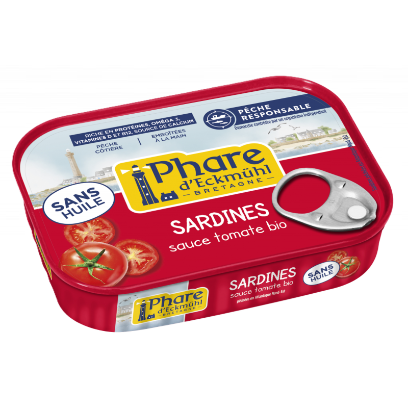 Sardine pêche responsable" sauce tomate à l'huile d'olive vierge extra bio 135g"