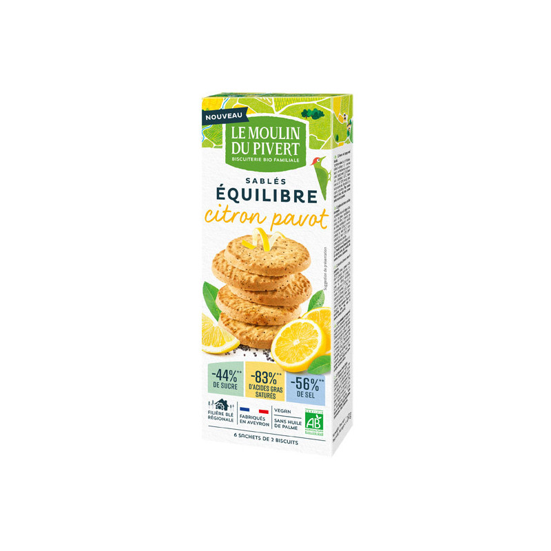 Sablé citron pavot 150g, végan