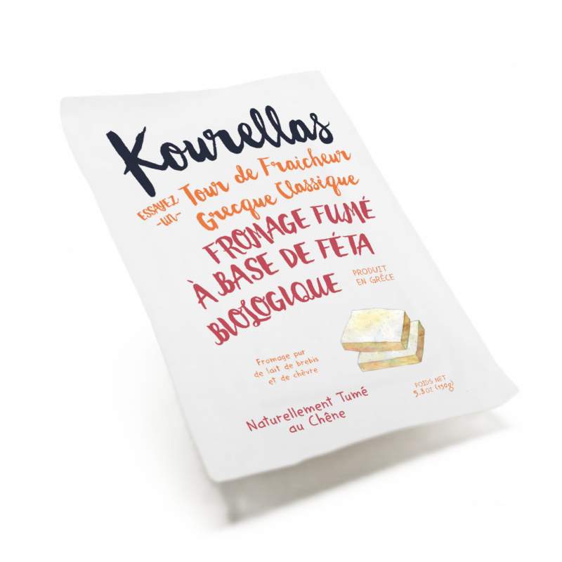 Fromage fumé type féta à base de lait de brebis et chèvre 150g